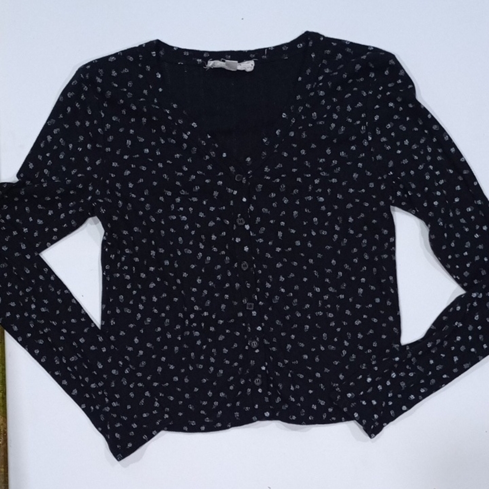 Pink Rose Black and White Fitted Button Down Shirt